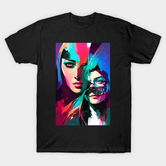 night city cyberpunk, cyberpunk art, neon art v32 T-Shirt by H2Ovib3s
